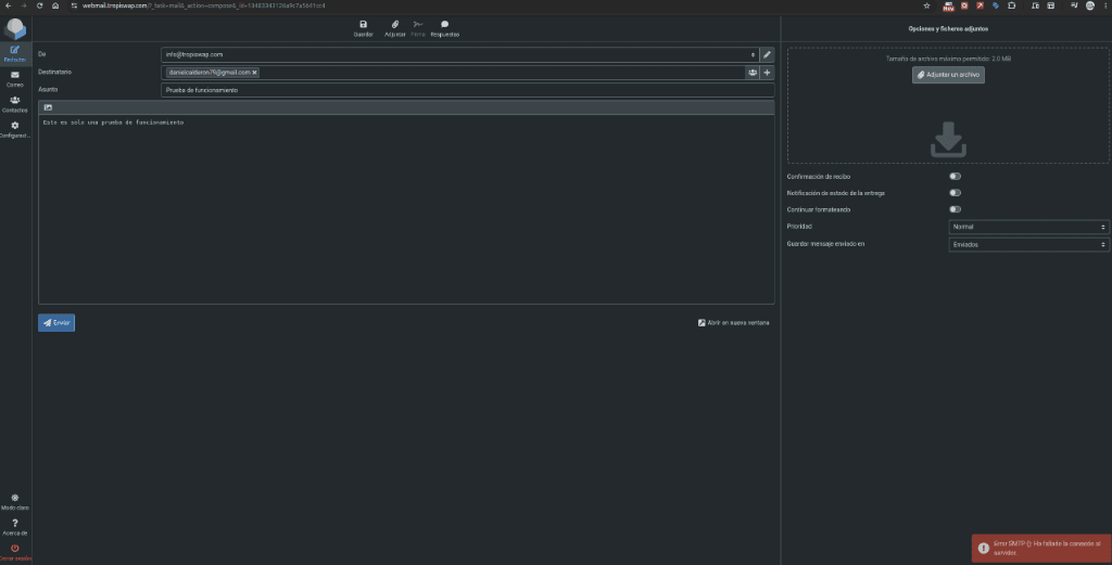 dcWebPanel Dashboard Principal